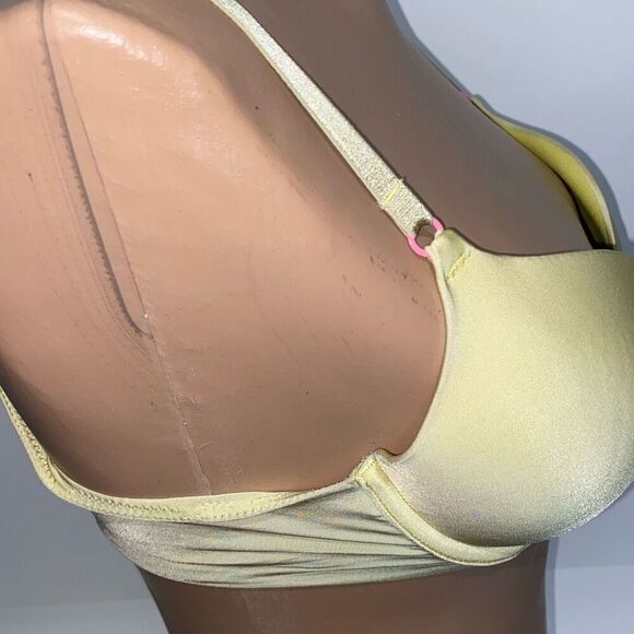 Victoria's Secret Women's Yellow Detachable Strap Plunge Push Up Bra Size 34B - Picture 6 of 8